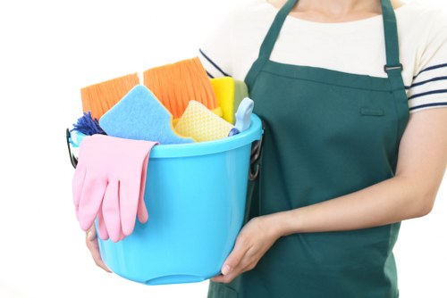 Technician preparing carpet cleaning equipment for a scheduled service
