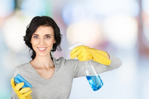 Office cleaners working in a St John’s Wood workspace in NW8