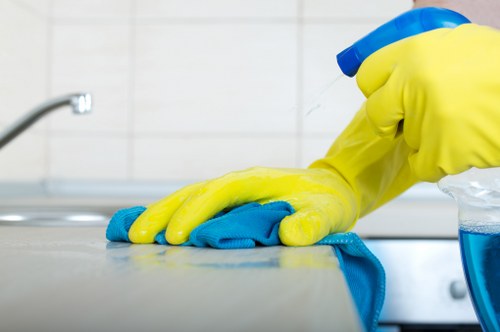 Carpet cleaning preparation in a London apartment with limited access