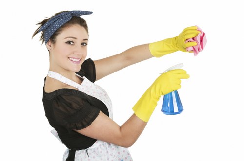 Local cleaners preparing a kitchen and living space for a one-time clean in NW8